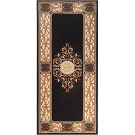 Superior Indoor Runner Rug, Plush Carpet Cover, Traditional Oriental Medallion, Perfect for Hallway, Entryay, Living, Dining, Bedroom, Office, Kitchen, Medallion Collection, 2' 7" x 6', Coffee