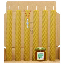 Honey Candles 100% Natural Spanish Beeswax-Aromatherapy Relaxing-6 candles-Duration 7 hours-Decoration-Eco-Friendly-Non-Toxic-Origin Spain-Magic Ritual Good Luck 11/22