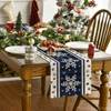 Artoid Mode Buffalo Plaid Snowflakes Blue Christmas Table Runner, Seasonal