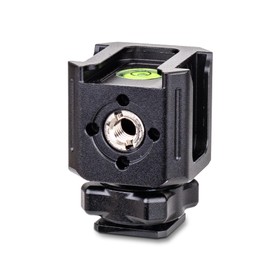 Zeadio Universal Camera Mount with 3 Cold Shoe Mounts, Hot Shoe Base & 1/4"-20 Thread | Built-in Level | Multi-Device Monitor/Light Mount Holder