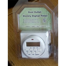 FD60 2xDigital 7 DAY DUAL OUTLET DIGITAL TIMER Programmable 15 amps 1725w UL Listed