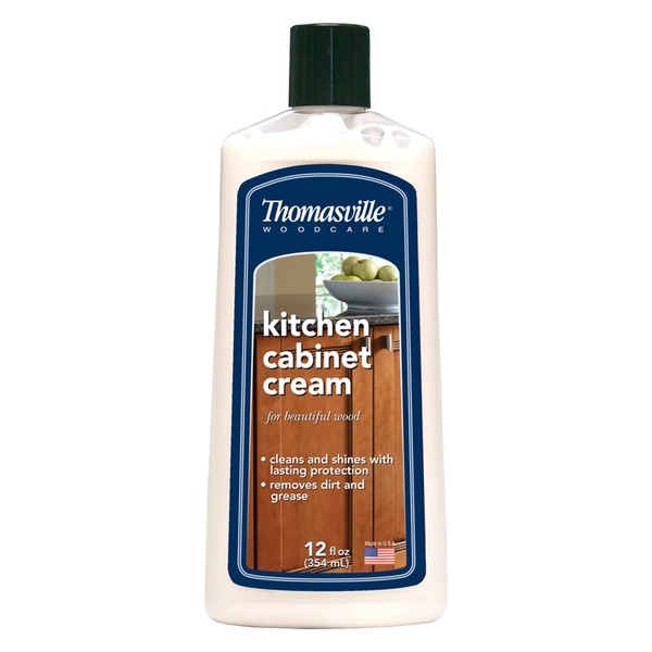 THOMASVILLE KITCHEN CABINET CREAM - Multisurface Wood Cleaner and Polish Furniture Quick Shine Restorer Protector Kitchen Cabinets Surface Cleaner House Cleaning Supplies Home Improvement, 12 Oz