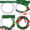 2Pc Green Christmas Wire Wreath Rings 12/14 Inch Large Round