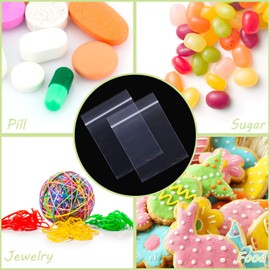 TUPARKA 300pcs Grip Seal Bags, Resealable Storage Bag Zip Lock Bags Small Clear Plastic Bags Poly Self Seal for Food Craft Jewellery Storage