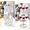 wutfuooo Black Metal Countertop Wine Glass Holder with Scrollwork Design,
