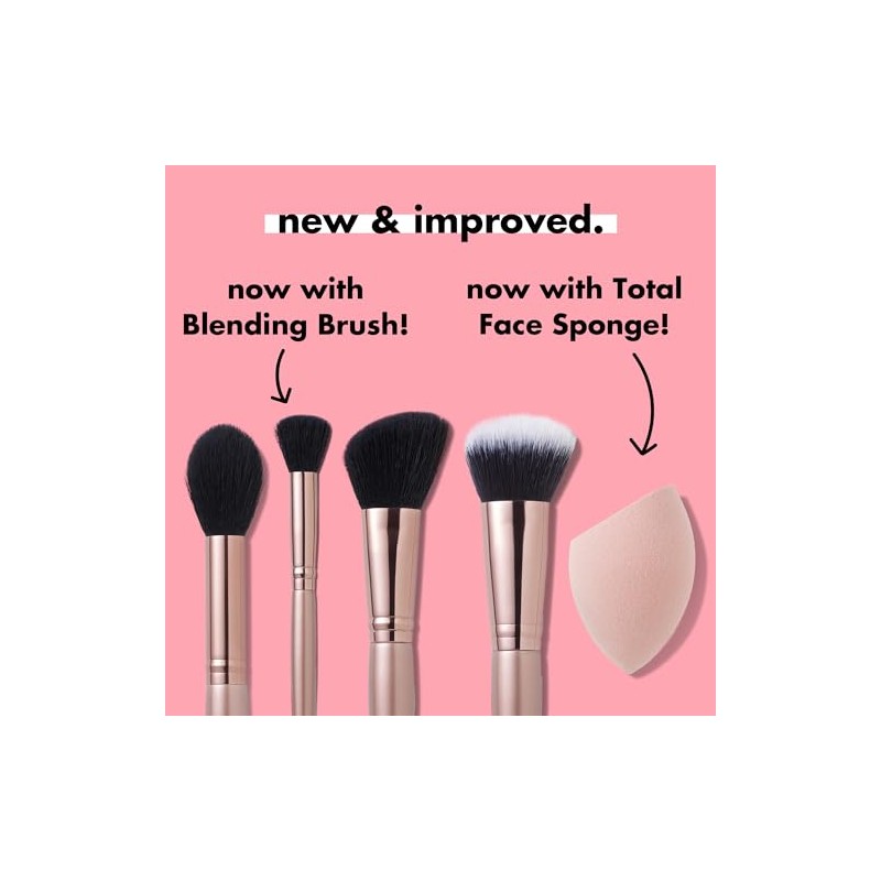 e.l.f. Complexion Essentials - Juego de brochas y esponjas, corrector,
