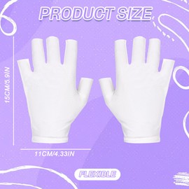 2 Pairs of White Eczema Gloves, Cotton Gloves for Dry Hands Sleeping, Fingerless Moisturizing Glove for Adults Half Finger Touch Screen for Sleeping,Spa, Skin Treatment