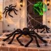 Araña Gigante Halloween Decoracion con Telaraña Elástica Luminosa 100g