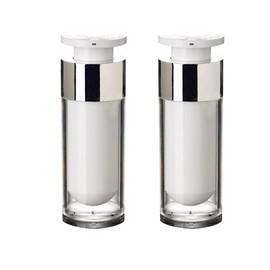 DOITOOL 2PCS Airless Pump Jars Travel Lotion Containers Refillable Cream Containers Moisturizer Containers Vacuum Pump Bottles for Thick Moisturizer,Lotion,Skincare Cream(30ml/1.0oz)