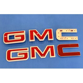 Genuine GM 2019-2023 GMC Sierra 1500 Front & Rear White Red Emblems MULTI PRO Tailgate OEM