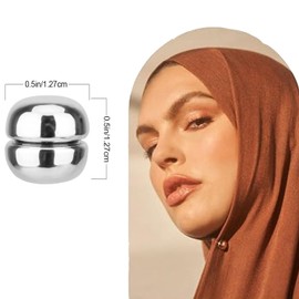 4 Pcs Hijab Magnet, Multi-Use Hijab Round Magnets,Shinny Hijab Magnetic Pins Scarf Magnets Pinless Brooch for Women Girls