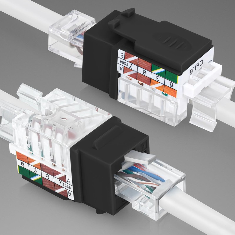 Everest Media Solutions 45° Angled CAT6 Keystone Jack in Black