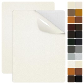 EMORBALS 2 Pcs 8 * 11 Inch Leather Repair Patches, Self Adhesive Leather Patches for Couch, Furniture, Chair, Car Seat(White)