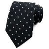 Elfeves Men's Big Boys Repp Black Silk Tie Small Pin