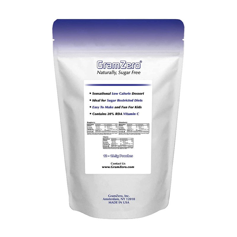 GramZero Berry Variety (Raspberry, Strawberry, Cherry) Sugar Free Gelatin Mix