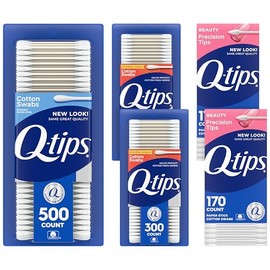 Q-Tips Hisopos de algodón, paquete variado, original, escudo de higiene y puntas de precisión para el hogar, primeros auxilios y cuidado de belleza, hechos con 100% algodón, 1440 unidades