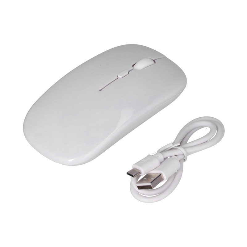 Wireless Mouse Rechargeable DualMode 2.4G Ergonomic Mute Optical Computer Accessories(White