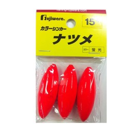 フジワラ(FUJIWARA) カラーシンカー ナツメ 15号 蛍光レッド