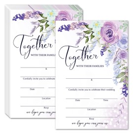 LETUROIA Purple Floral Wedding Invitations, Flower Wedding Party Invitation Cards, Party and Reception Supplies, 4 x 6 Inches Invites (25 Cards and Envelopes) - 13