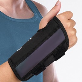Kenspeed Wrist Brace for Carpal Tunnel Right Hand Left Adjustable With Splints Carpal Tunnel Wrist Brace Night Support Hand Stabilizer With Compression Sleeve Ideal For Wrist Pain, Carpal Tunnel, Tendinitis, Arthritis (Black-Right, M)