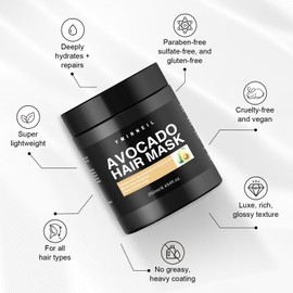 YMIR NEIL Avocado Hair Mask, 8.45 fl oz, Avocado & Coconut Oil,Hair moisturizing&Damaged Hair Deep Conditioning