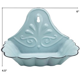 First of a Kind Enamel Metal Soap Dish, Vintage Bar Soap Tray for Bath or Kitchen - Metal Soap Holder for Bathroom, Farmhouse Decor - Soap Dish for Bar Soap - Distressed Soap Holder (Blue)