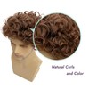 Mens Wig Short Brown Curly Wigs Short Natural Looking Synthetic