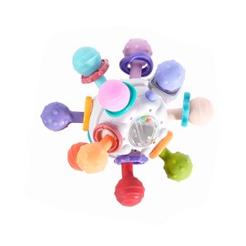 Baby Hand Rattle Toy Colorful 12 Teething Balls Gum Massage Early Educational Ringing Toys Pink