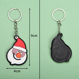 Jomnvo 60 PCS Christmas Keychain Ornaments Santa Claus Snowman Christmas Stocking Gloves Pendant Keychains Cartoon Decorative Key Rings for Christmas Party Favors Party Bag Fillers (60), 4x9