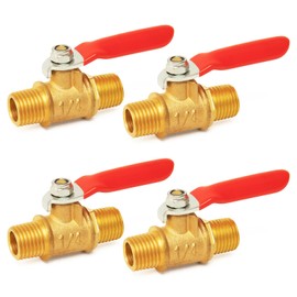 ChillWaves Brass Ball Valve, Air Compressor Ball Valve Shut Off Switch 1/4" NPT Male x 1/4" NPT Male Thread Pipe Fitting(8-PACK)