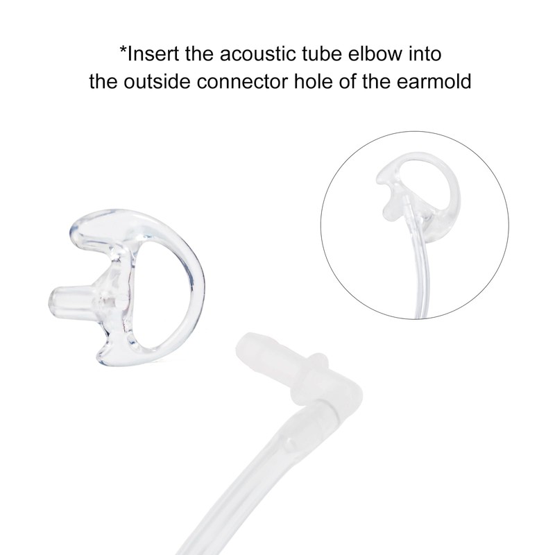 YNIBST Replacement Earmold for Acoustic Coil Tube Headset,Silicone Ear Insert