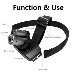 Rechargeable LED Laser Headlamp with an Adjustable Waist Belt, for Sensorimotor Control Testing and Physical Therapy