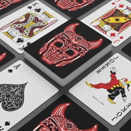 Brian Bula Viking Skull Playing Cards Unique Poker Cards with Red Viking Skull Helmet