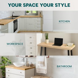 Bme Hevea Solid Wood Butcher Block Countertop, Wood Table Top, Butcher Block Desk Table Top for DIY Kitchen Island, Washer Dryer, or Workstation – Unfinished - 96" L x 4" W x 0.75" Th