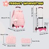 Bansusu 3Pcs Kids Rolling Backpack for Girls with Lunch Bag,