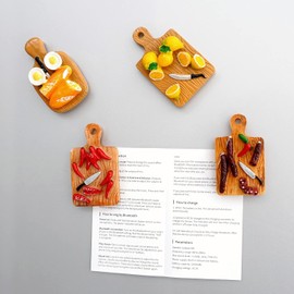 4PCS Food Refrigerator Magnets for Kitchen Home Decor, Funny Decorative Fridge Magnets, Miniature Food Mode, Cute Cutting Board Food Locker Magnet…