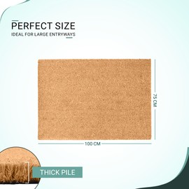 LuxUrux Welcome Mats Outdoor Coco Coir Doormat, with Heavy-Duty PVC Backing - Natural - Perfect Color/Sizing for Outdoor uses. (Natural, 75 x 100 cm)