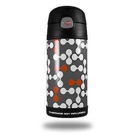 Skin Decal Wrap compatible with Thermos Funtainer 12oz Bottle Locknodes 04 Burnt Orange (BOTTLE NOT INCLUDED) by WraptorSkinz