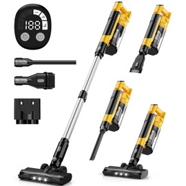 350W Cordless Vacuum Cleaner for Dewalt 20v Battery, 35kPa Brushless Lightweight Stick Vacuum with 3 Mode Suction, 6 in 1 Stick Vacuum Cleaner with HEPA for Floor, Carpet, Car (Battery Not Included)