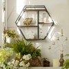 Synovana Industrial Style Hexagon-Shaped Wall Shelves, 3 Tier Decorative Floating