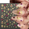 TailaiMei 4 Sheets Golden Line Nail Stickers, 3D Design Self-Adhesive