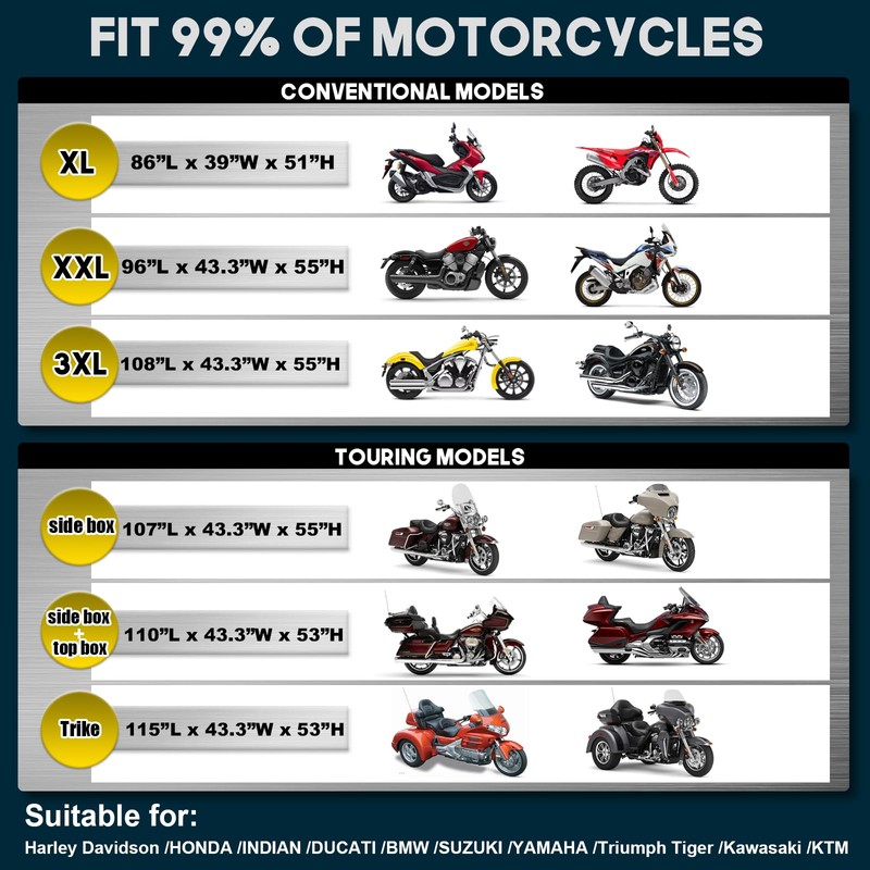 Rosefray Trike Cover,Motorcycle Cover Heavy Duty 600D Waterproof for Trike
