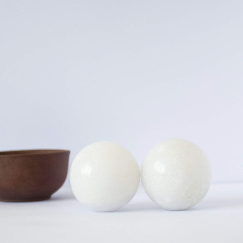 Addune White Baoding Balls Health Exercise Stress Hand Balls Marble