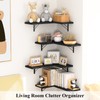 Love-KANKEI Corner Shelf Wall Mounted,Floating Wall Shelves for Storage,Rustic Wood