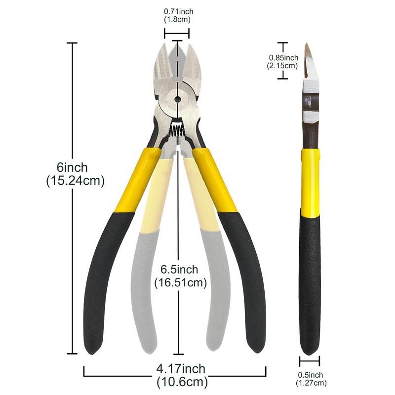 BOOSDEN Wire Cutter,6.5 inch Side Cutters,Spring Loaded Wire Cutters for