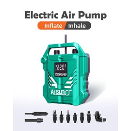 AISUNSS Paddle Board Pump Electric Portable 22 psi High Pressure Air Pump with 12v Dc Car Connector and Portable Boat Accessories for Inflatable Paddle Board/Inflatable Kayak/Boats (Green)