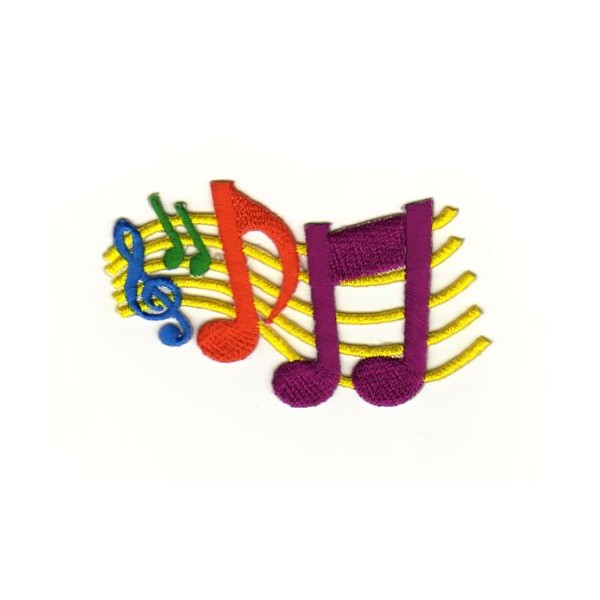 Music Notes Colourful Iron-On Patch Appliqué Sheet Music Notes Patch