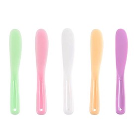 6Pcs Large Plastic Cosmetic Spatula Candy Color Reusable Cosmetic Mask Mixing Spoon Scoops Spatulas Stick Applicator Beauty Makeup Tools for Facial Skin Care DIY Mask Mixing and Sampling Tool (Mixed color)