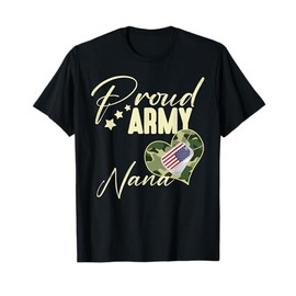 Proud Army NANA Camouflage Dog Tag USA American Flag T-Shirt