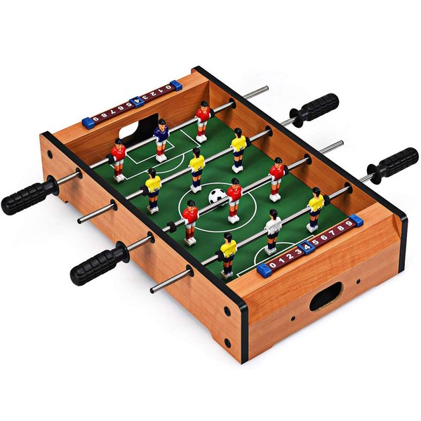 Giantex 20" Foosball Table, Easily Assemble Wooden Mini Foosball Table Top w/ Footballs, Soccer Table for Arcades, Game Room, Bars, Parties, Family Night